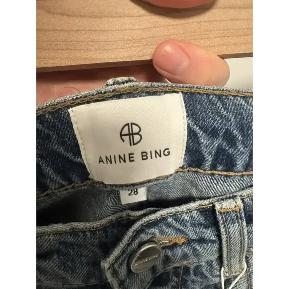 Anine Bing Womens Rick Wide Leg Jeans Deep Alto Blue Size 28 NWT MSRP: $250 - Picture 8 of 8